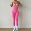 Seamless Yoga Jumpsuit Women Gym Set Spaghetti Strap Leisure Workout Gym Leggings Padded Bra One-Piece Fitness Bodysuits