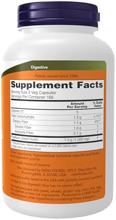 NOW Foods Psyllium Fiber Capsules
