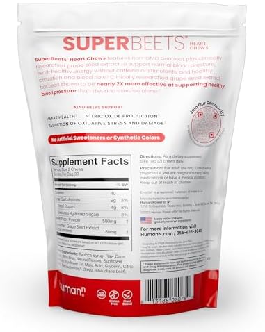 Humann SuperBeets Heart Chews – Pomegranate Berry