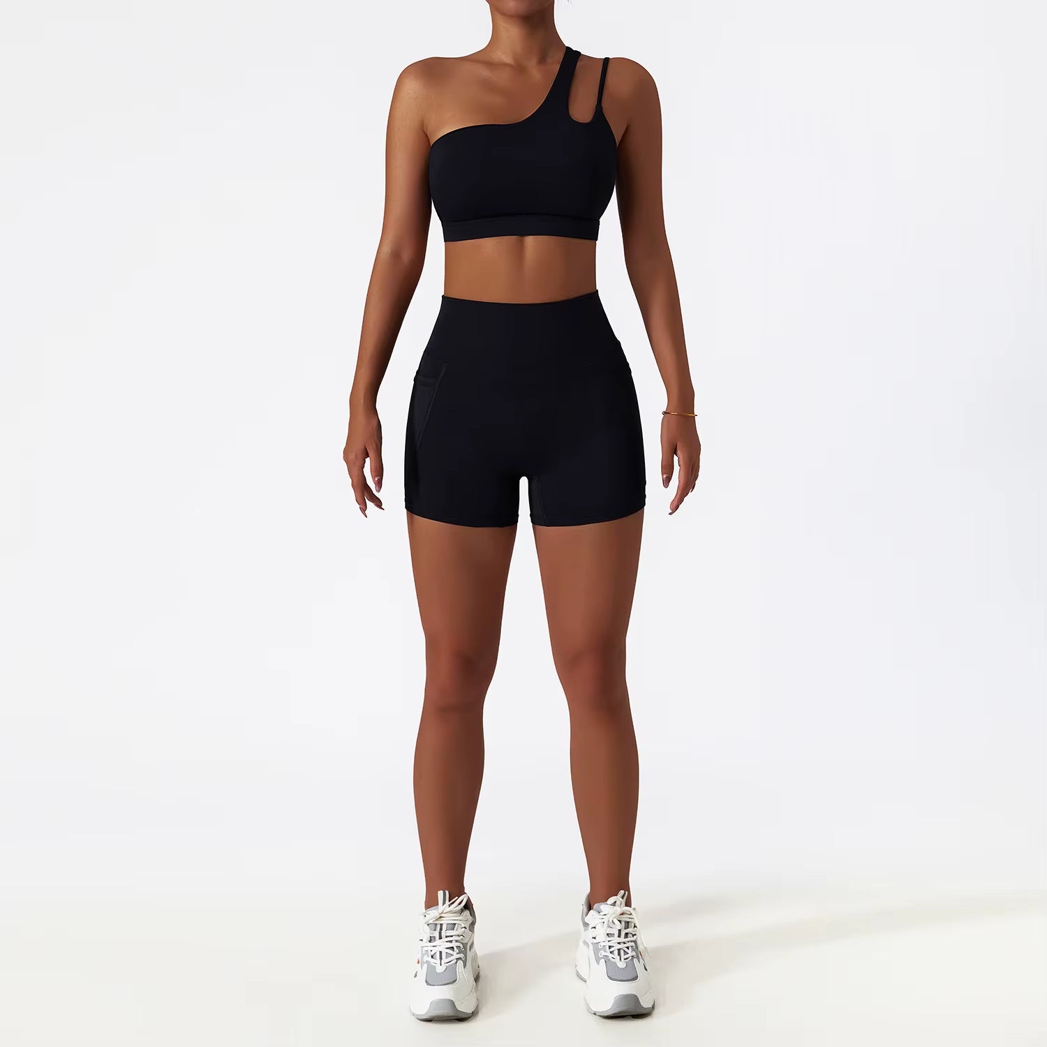 Scrunch Workout Suit Women Two-Piece Yoga Suit Sportswear Gym Set Women Tracksuit Running Yoga Clothes Sports Bra Fitness Shorts