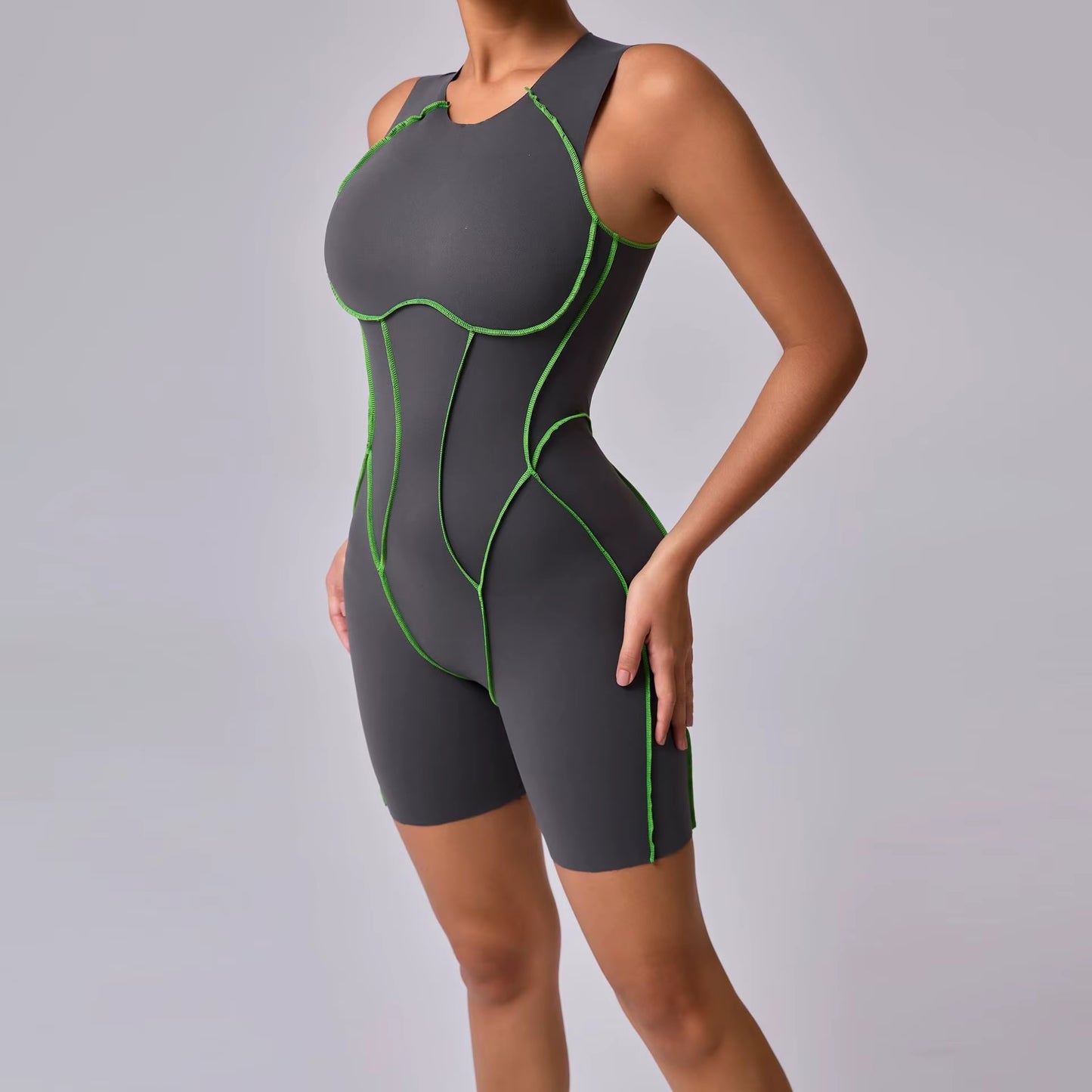 Women Sports Jumpsuit Women Gym Rompers Sleeveless Sportswear Backless Overalls Women Short One-Piece Suit