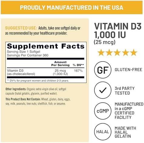 Vitamin D3 5000 IU – Immune & Bone Support