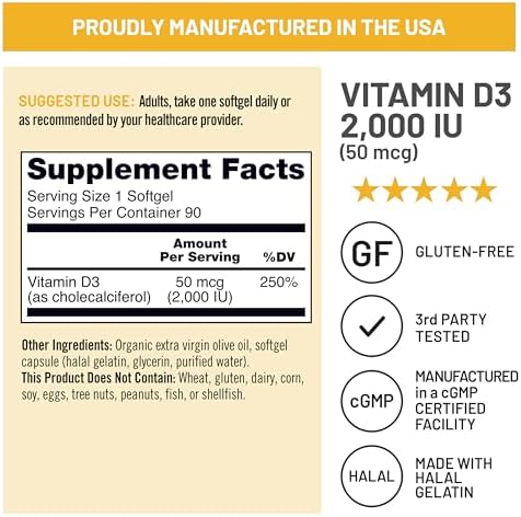 Vitamin D3 5000 IU – Immune & Bone Support