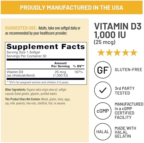 Vitamin D3 5000 IU – Immune & Bone Support
