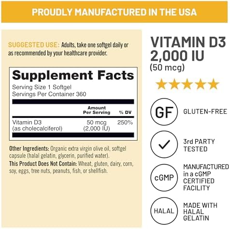 Vitamin D3 5000 IU – Immune & Bone Support