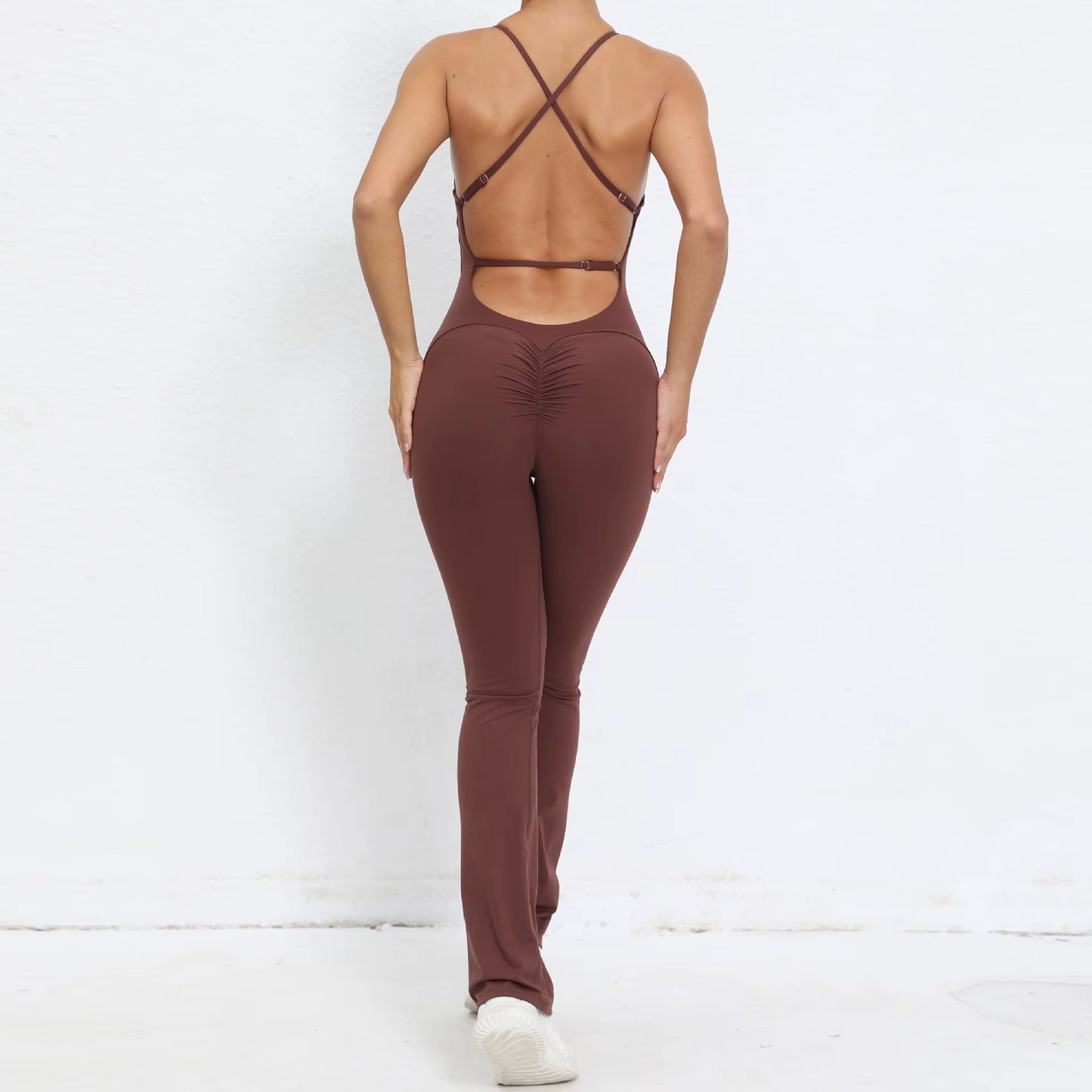 Sexy Bodysuit Gym Clothes Women V-Back Yoga Suit Sportswear Gym Jersey Camping Yoga Suit One-Piece Training Suit Yoga Suit