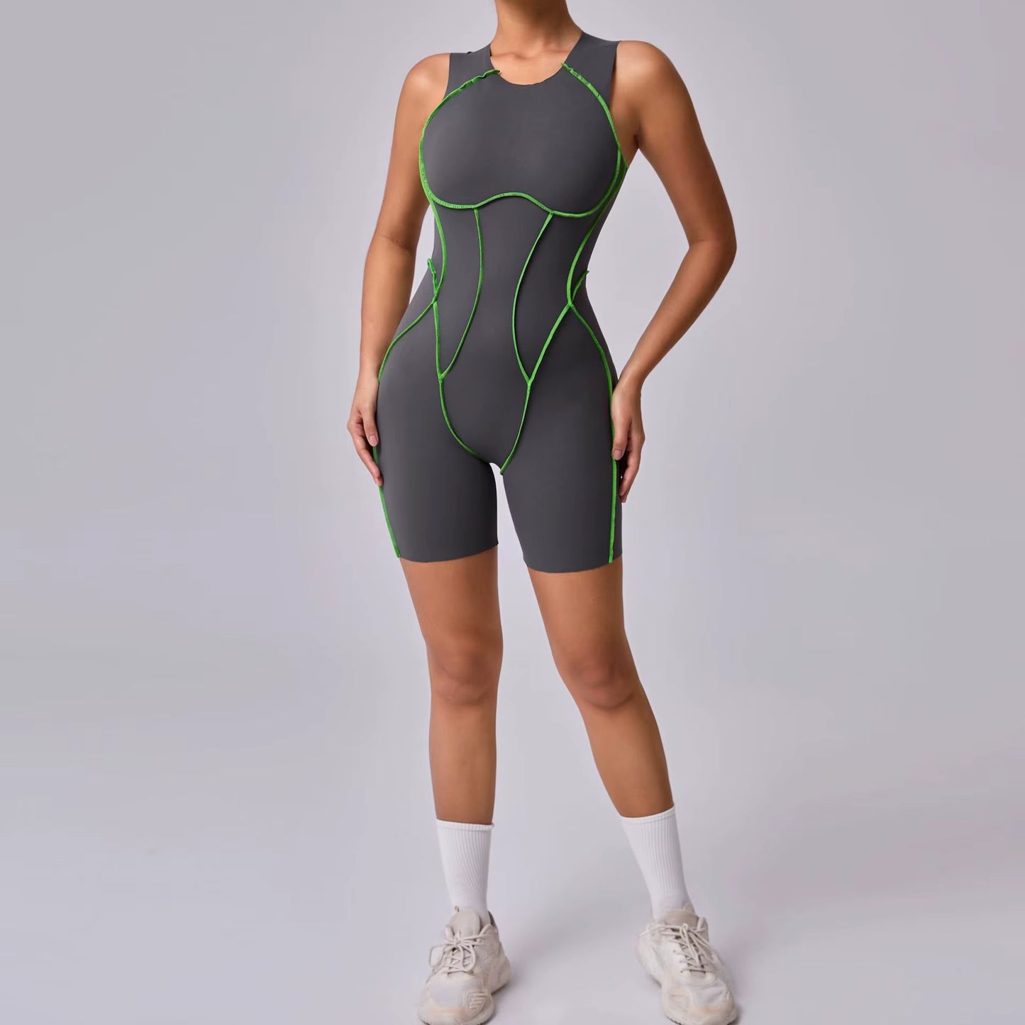 Women Sports Jumpsuit Women Gym Rompers Sleeveless Sportswear Backless Overalls Women Short One-Piece Suit