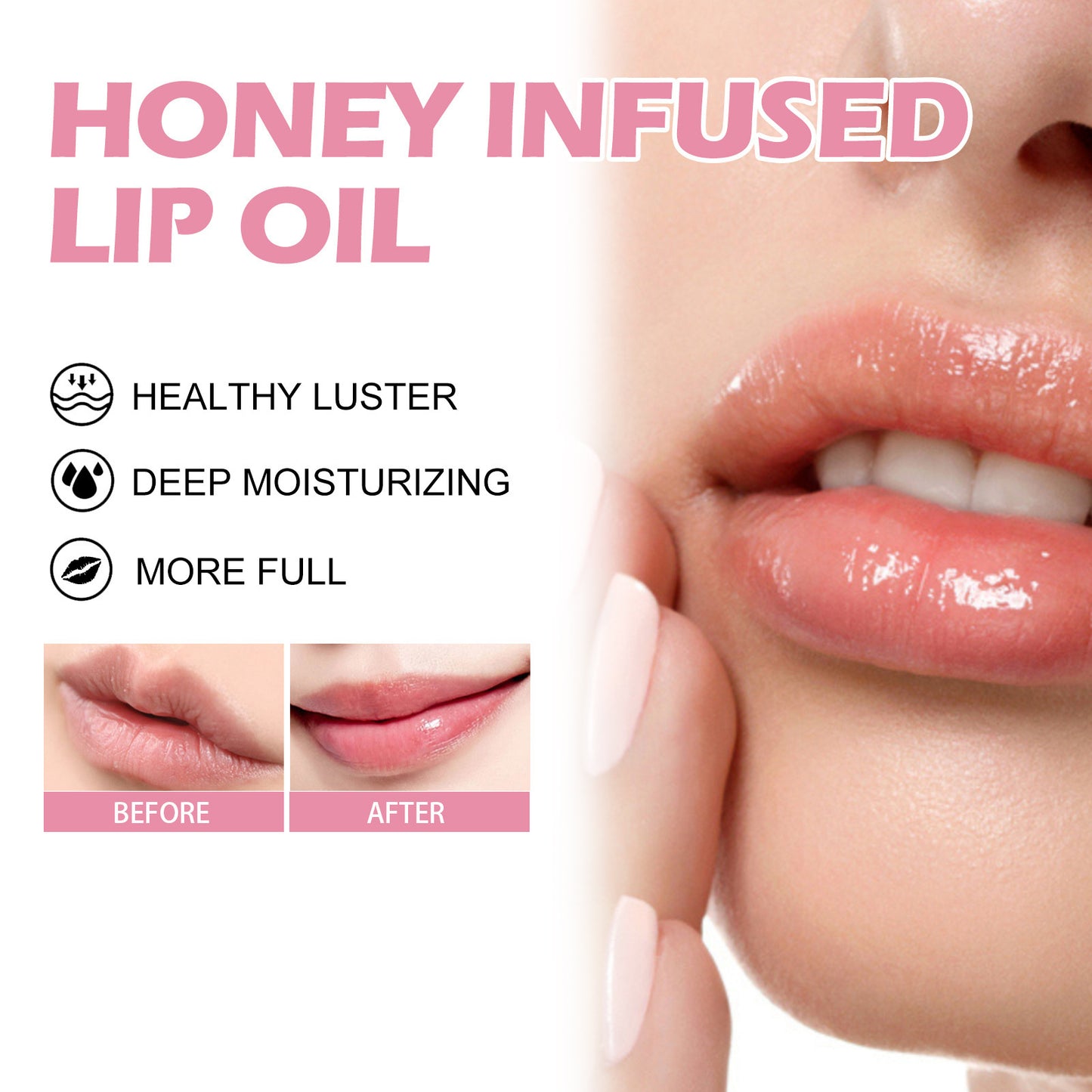 Honey Infused Moisturizing Lip Oil Fade Lip Lines