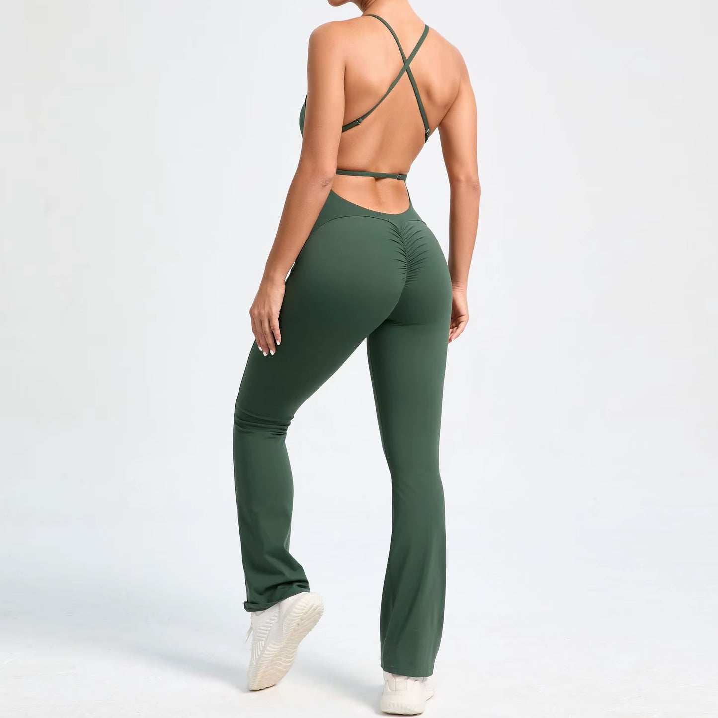 Sexy Bodysuit Gym Clothes Women V-Back Yoga Suit Sportswear Gym Jersey Camping Yoga Suit One-Piece Training Suit Yoga Suit