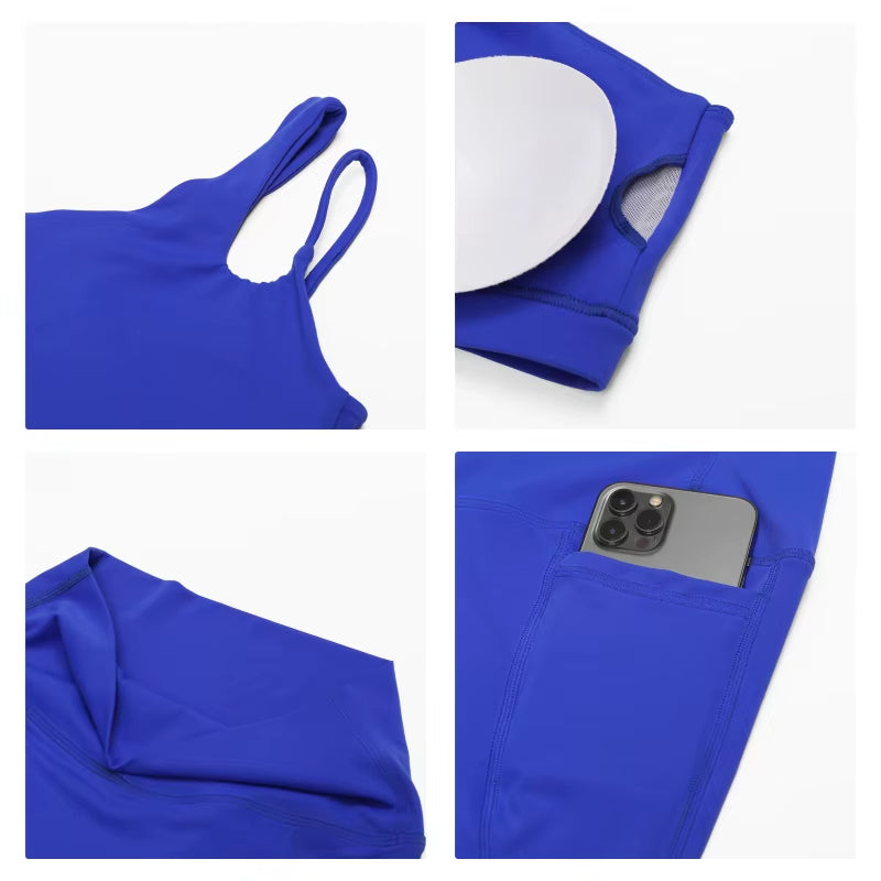 Scrunch Workout Suit Women Two-Piece Yoga Suit Sportswear Gym Set Women Tracksuit Running Yoga Clothes Sports Bra Fitness Shorts