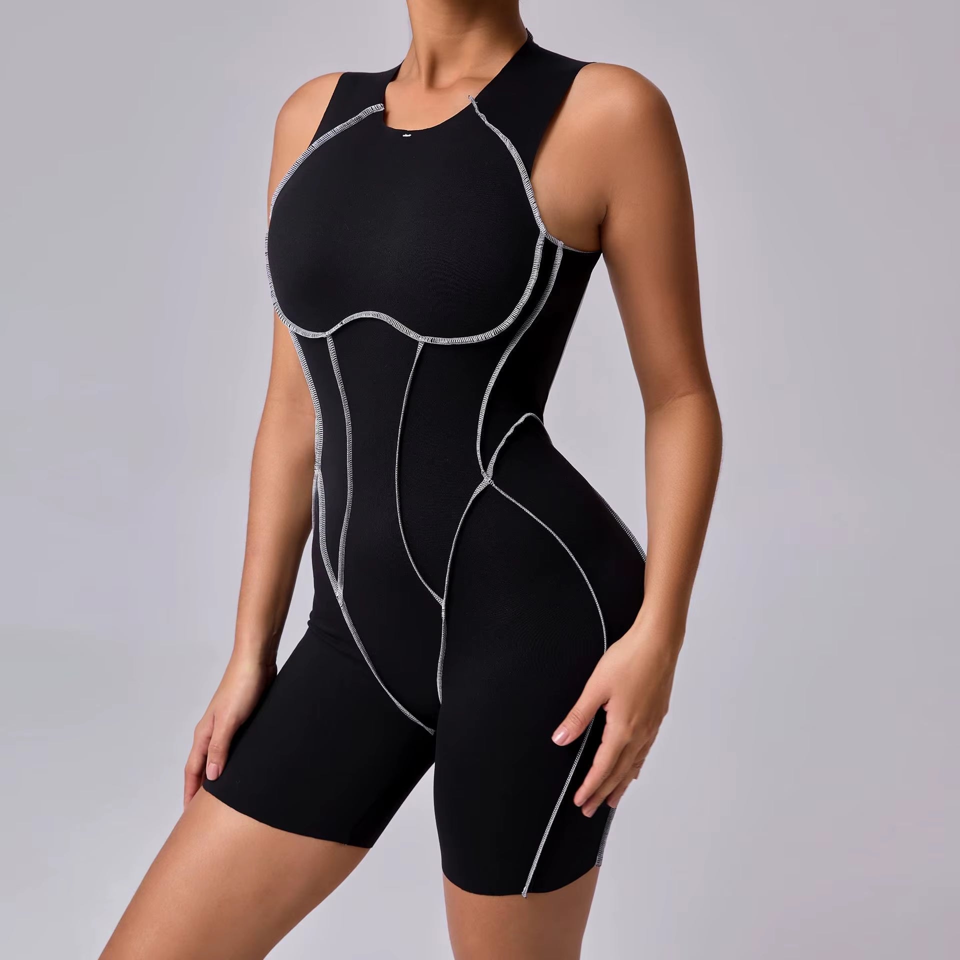 Women Sports Jumpsuit Women Gym Rompers Sleeveless Sportswear Backless Overalls Women Short One-Piece Suit