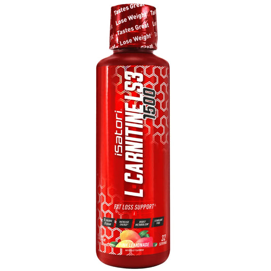 L-Carnitine LS3 Concentrated Liquid Metabolic Enhancer and Energy Booster - Health and Fitness - Keto Friendly - Stimulant Free - Pink Lemonade 1500Mg (32 Servings)