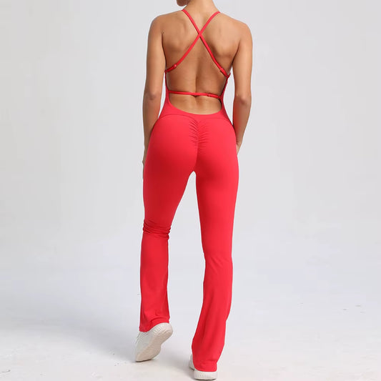 Sexy Bodysuit Gym Clothes Women V-Back Yoga Suit Sportswear Gym Jersey Camping Yoga Suit One-Piece Training Suit Yoga Suit